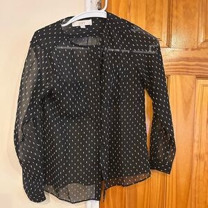 LOFT Black Sheer Women's Top